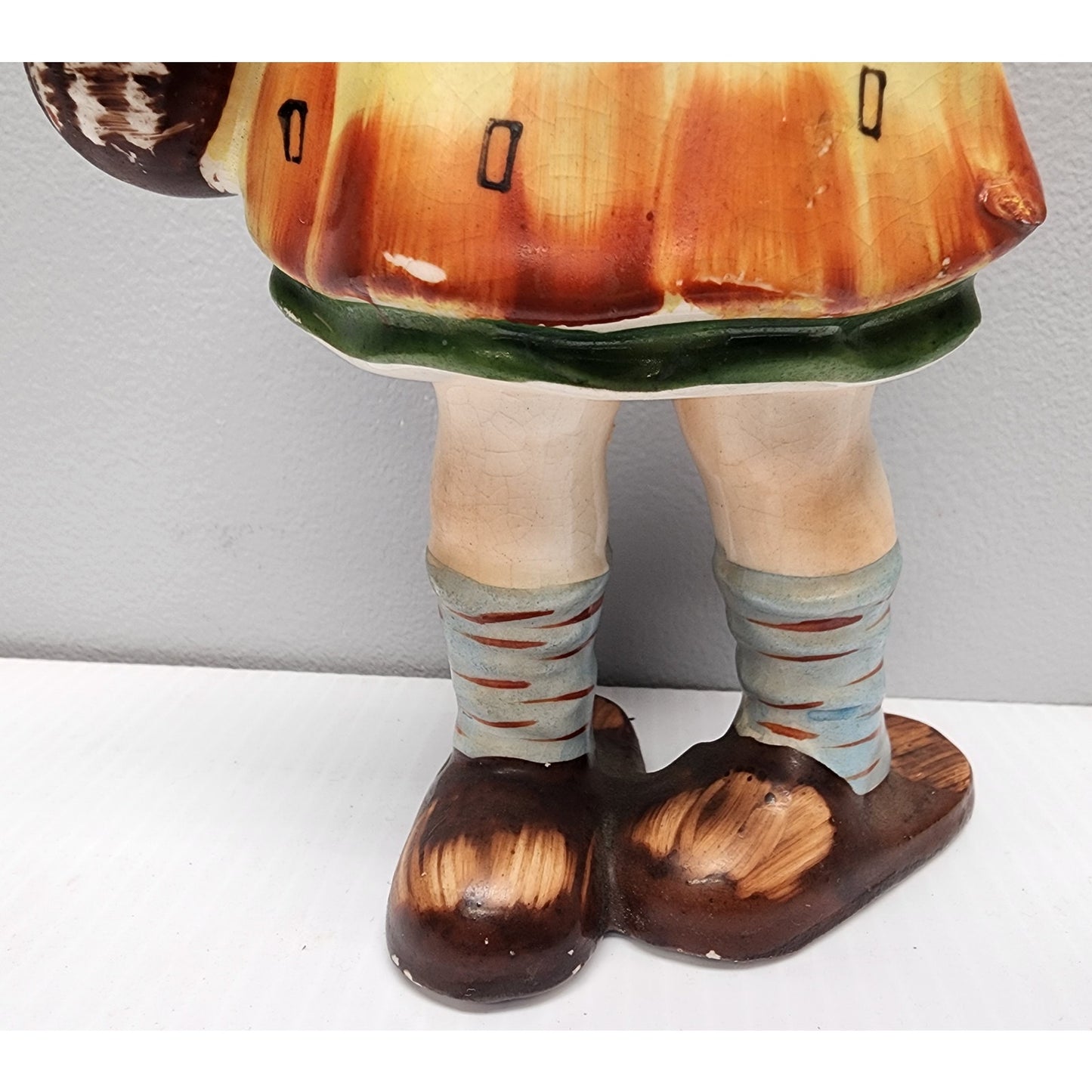 Vintage Made in Japan Dutch Girl Figurine Hand Painted w/ Flower Basket 8.5"