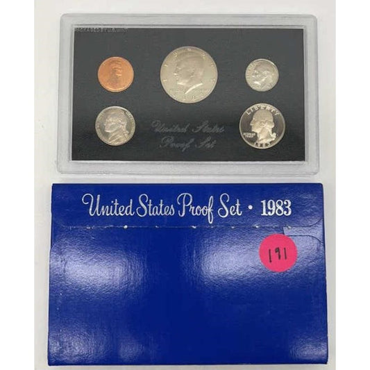 1983-S US Mint Proof Set – 5 Coin Clad Set – Original Government Packaging