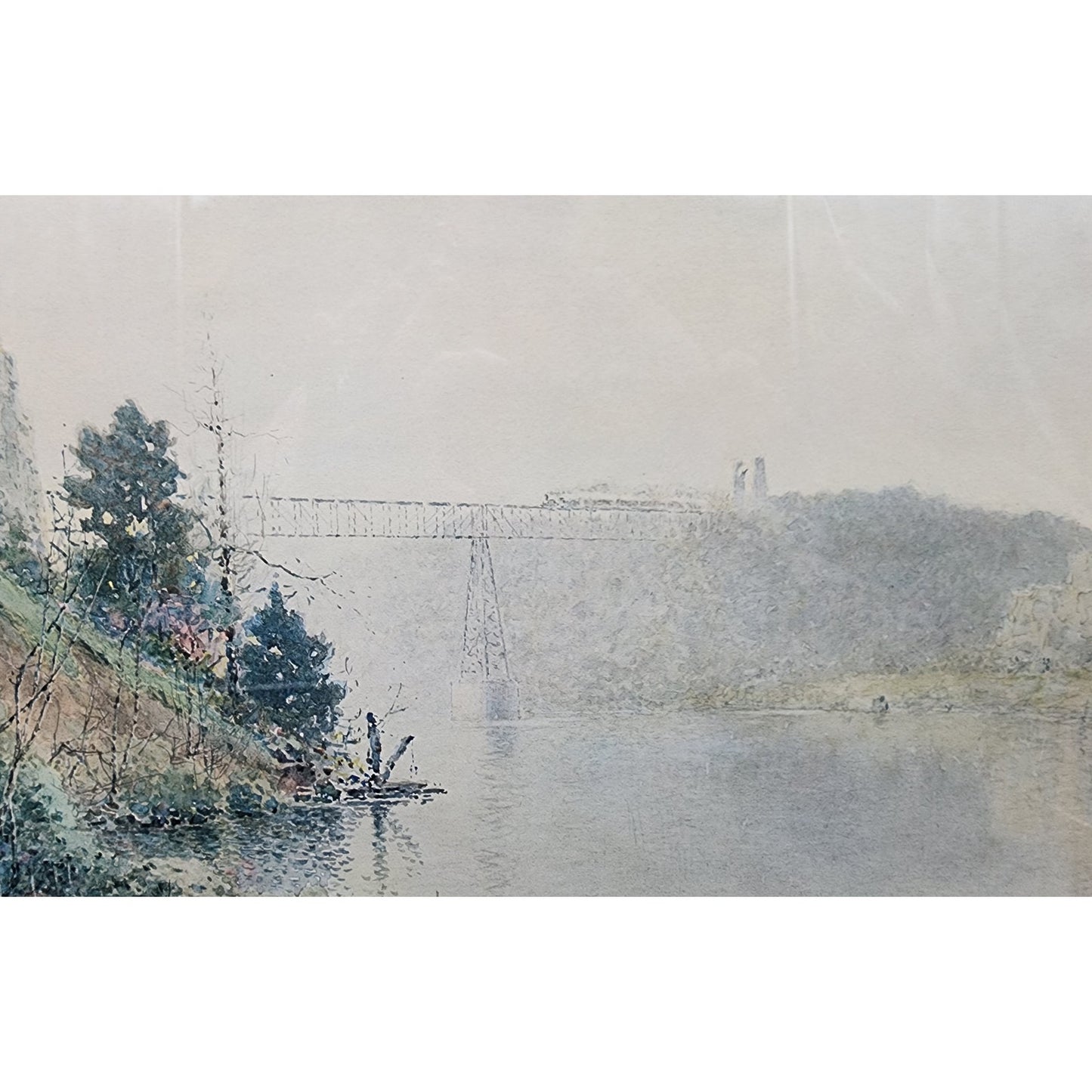 Paul Sawyier High Bridge 1978 Ltd Ed Framed Lithograph 24.5x18.75 COA