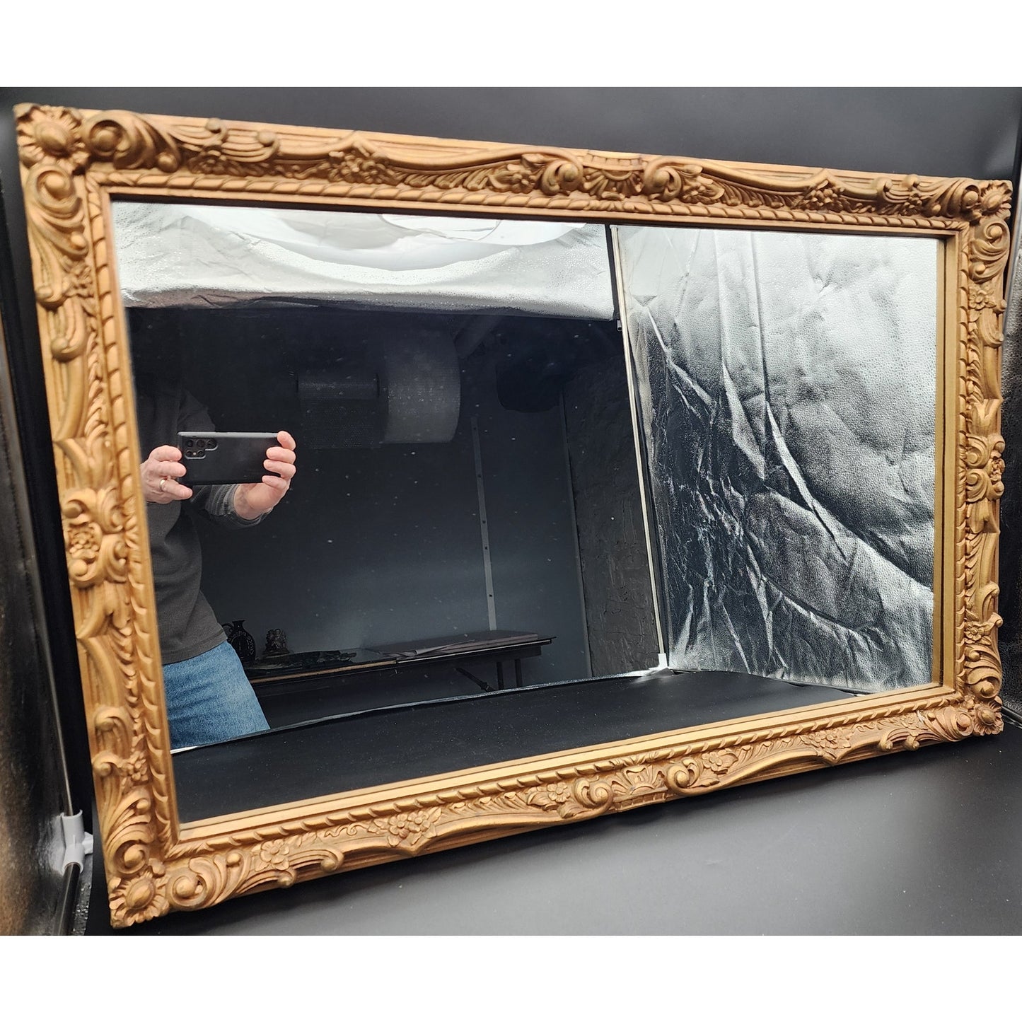 Bassett Ornate Gold Leaf Wall Mirror 35.75x23.75 Vintage Style Frame