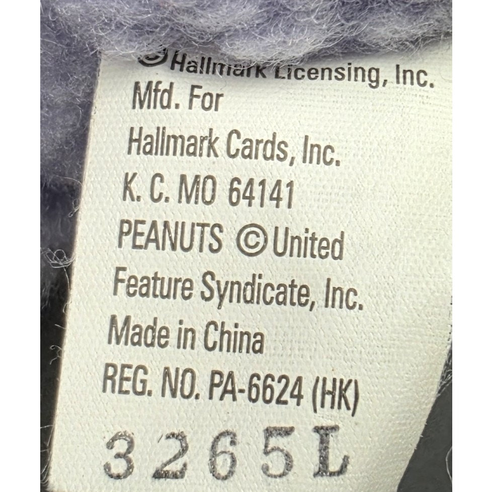 Vintage Peanuts Snoopy Easter Bunny Lavender Purple Costume Plush Hallmark 16"