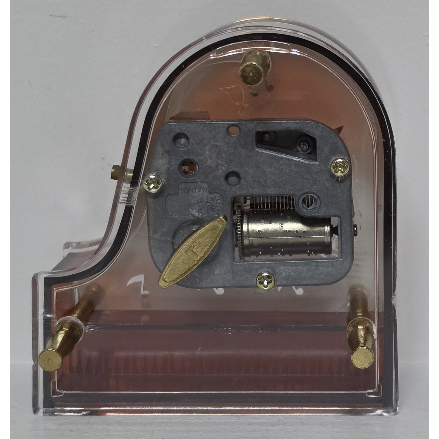 Vintage Jokiwa Japan Grand Piano Music Box Clear Amber Plexiglass Nice Works