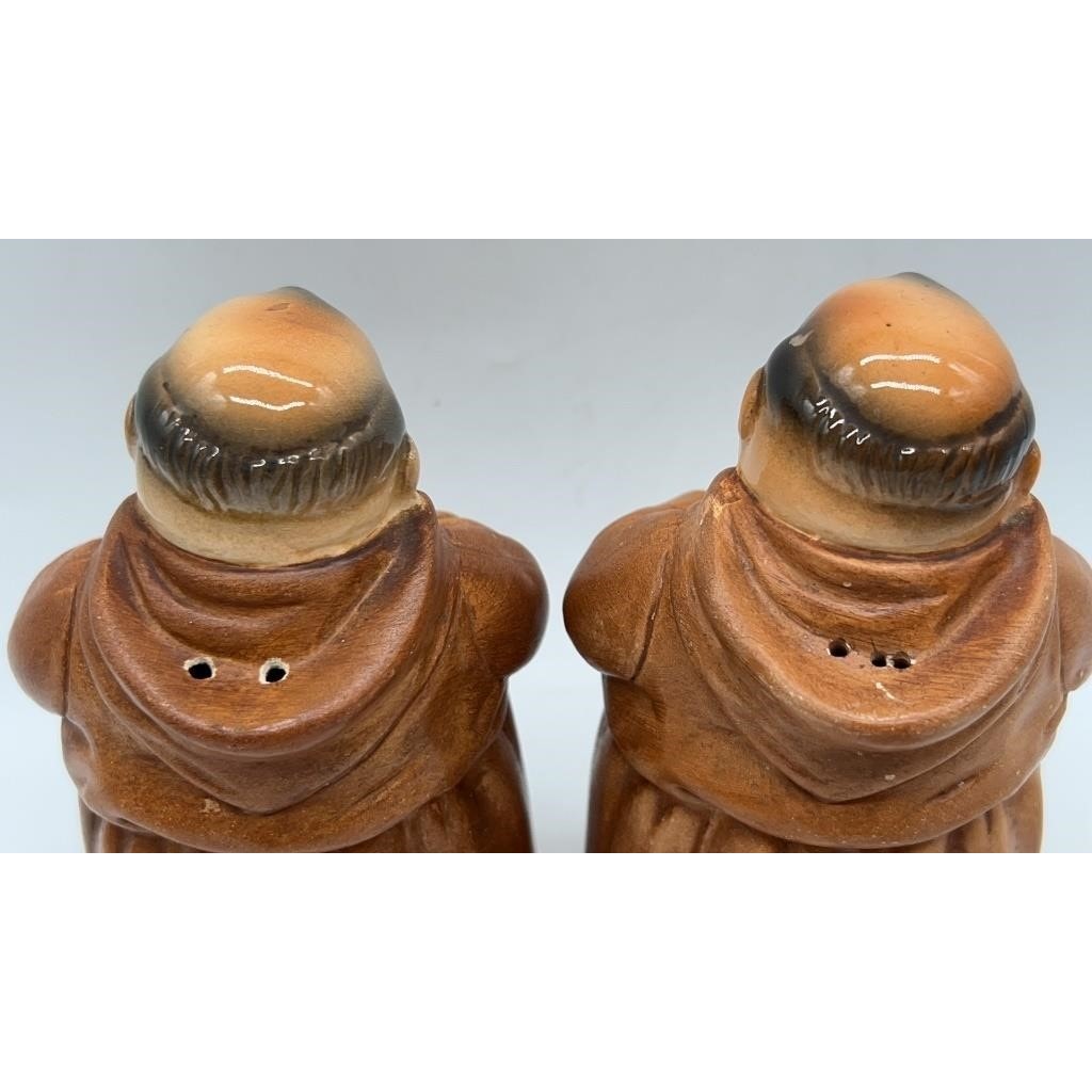 Vintage Twin Winton Monks Salt, Pepper Shakers,  1960s from California, Ceramic