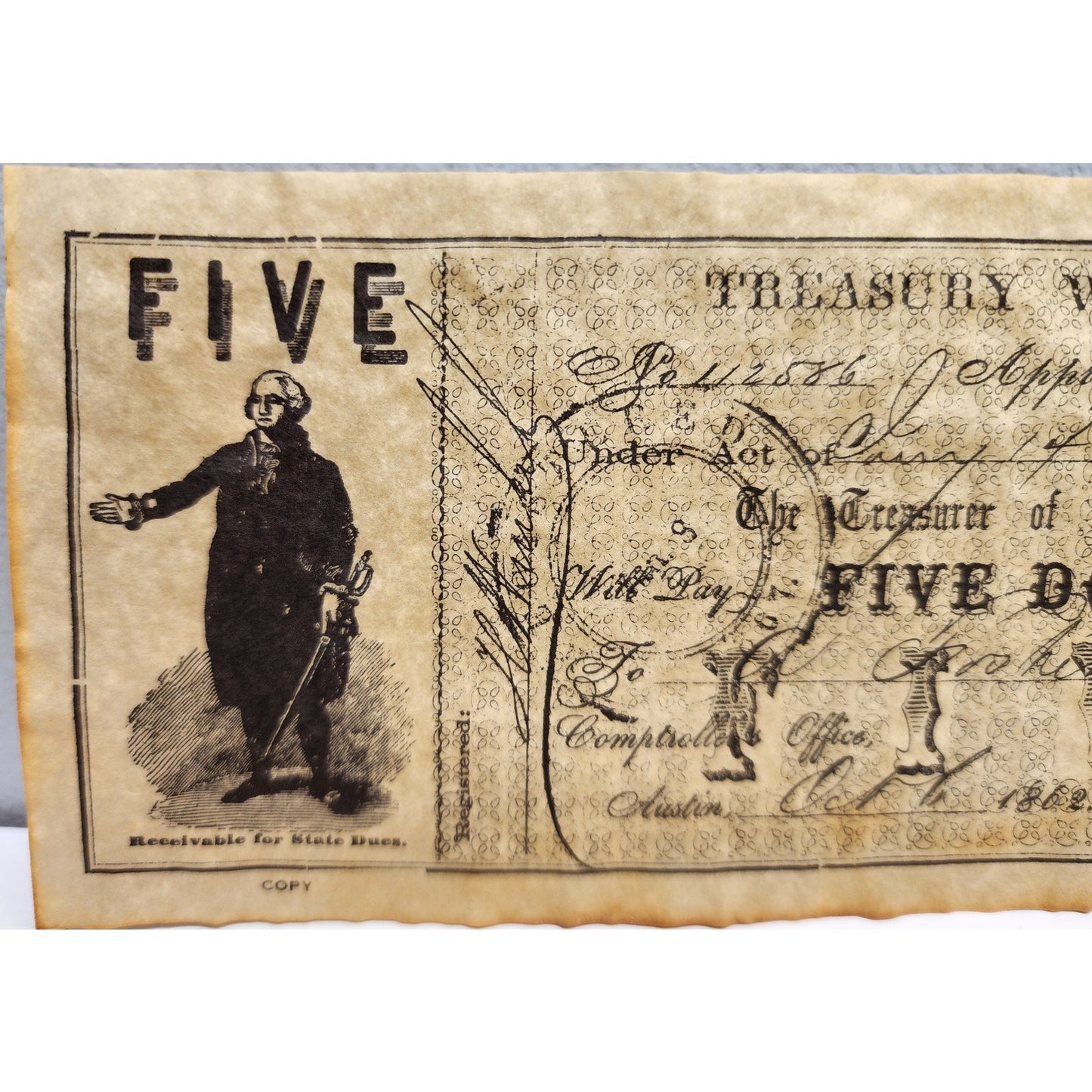 1987 U.S. Proof Set + Treasury Spec Card + 1862 Texas $5 Confederate Note Repro