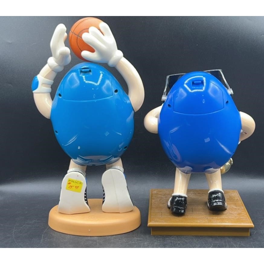 Vintage M&M’s Blue Candy Dispensers Lot – Basketball Player & Saxophone Musician