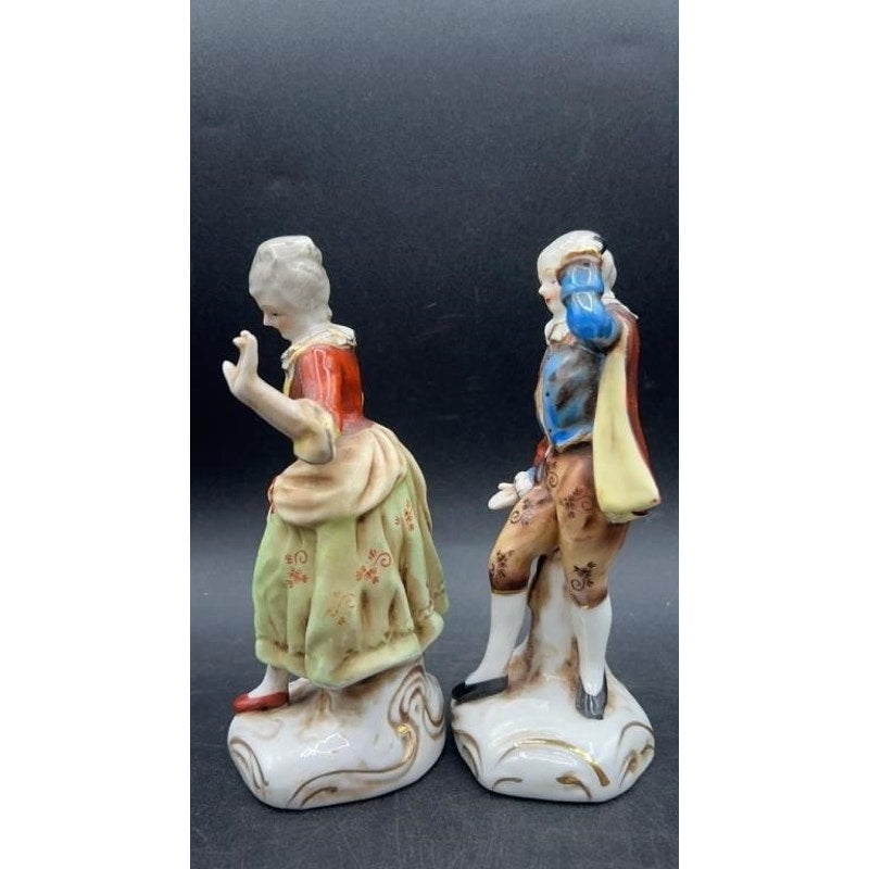 Vintage Occupied Japan Maruyama Porcelain Victorian Couple Figurines Hand Painted