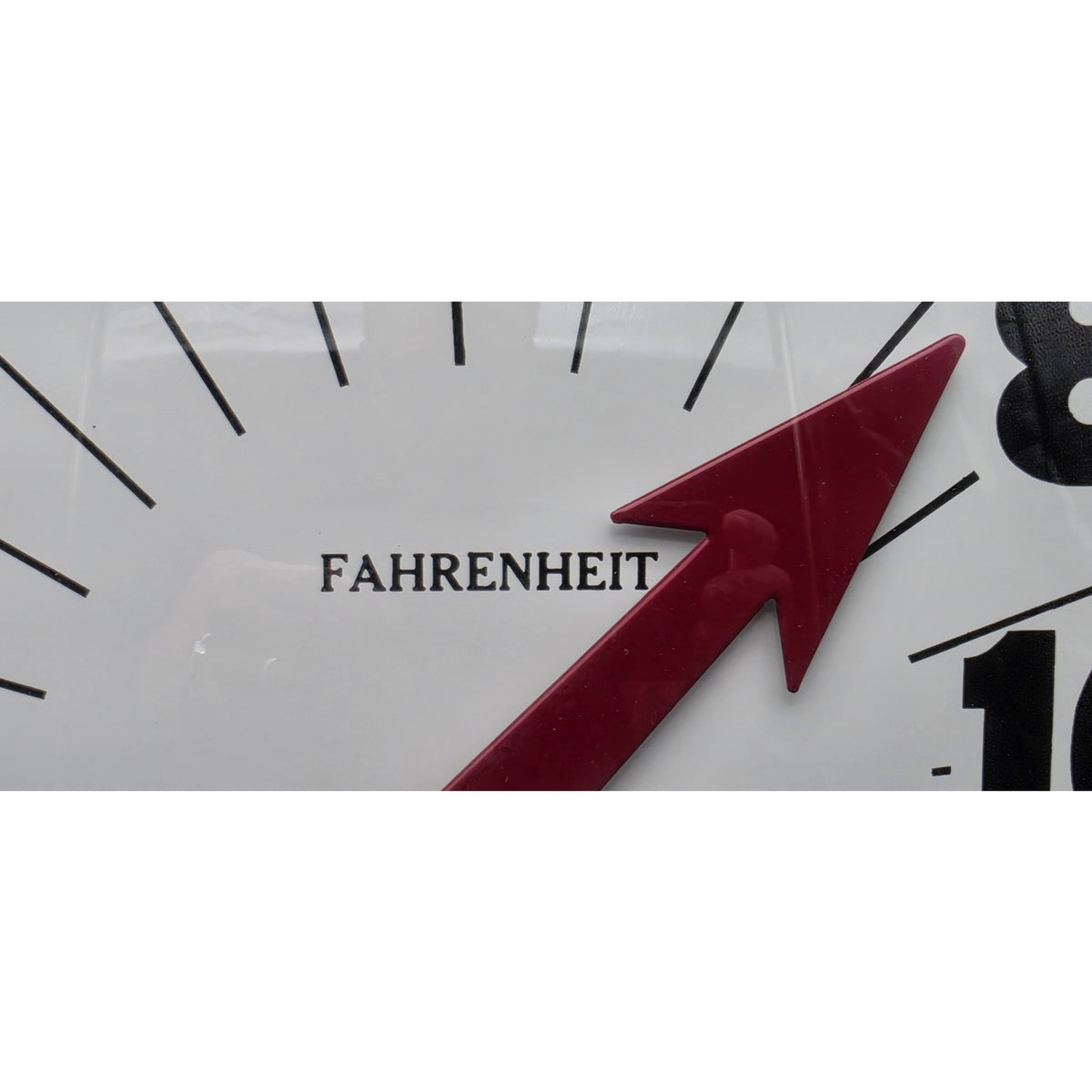 Vintage Hoffritz 18" Jumbo Dial Wall Thermometer Metal USA Fahrenheit Glass