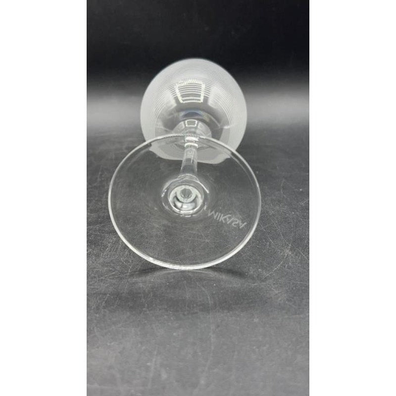 Mikasa Cheers White Wine Glasses Set of 4 8.75" Etched Dots Lines Swirls Stripes