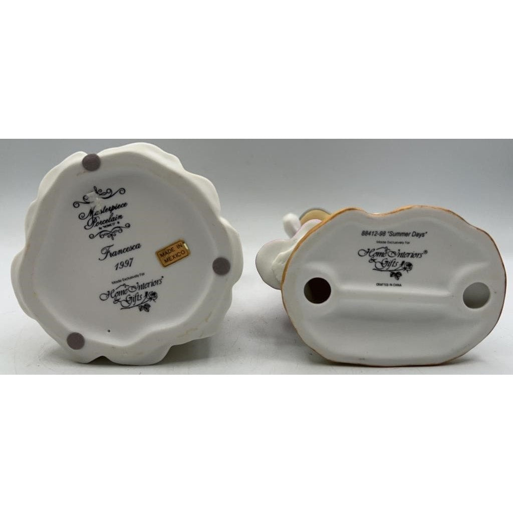 Home Interiors Porcelain Figurines Francesca 1997 & "Summer Days" girls 88412-98