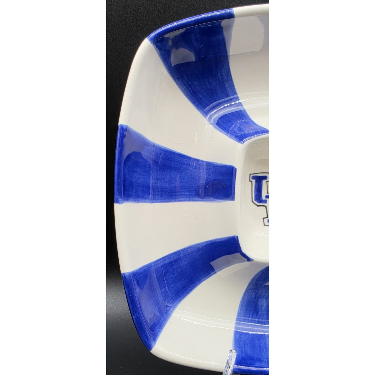 Vintage University of Kentucky Wildcats Chip Dip Platter Square Bowl Cabells Too