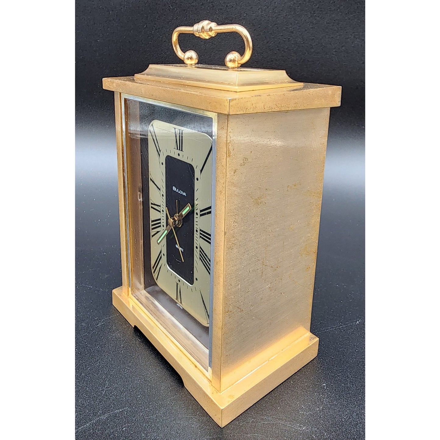 Vintage Bulova Brass Quartz Alarm Clock Japan – Carriage Style, Tested & Working
