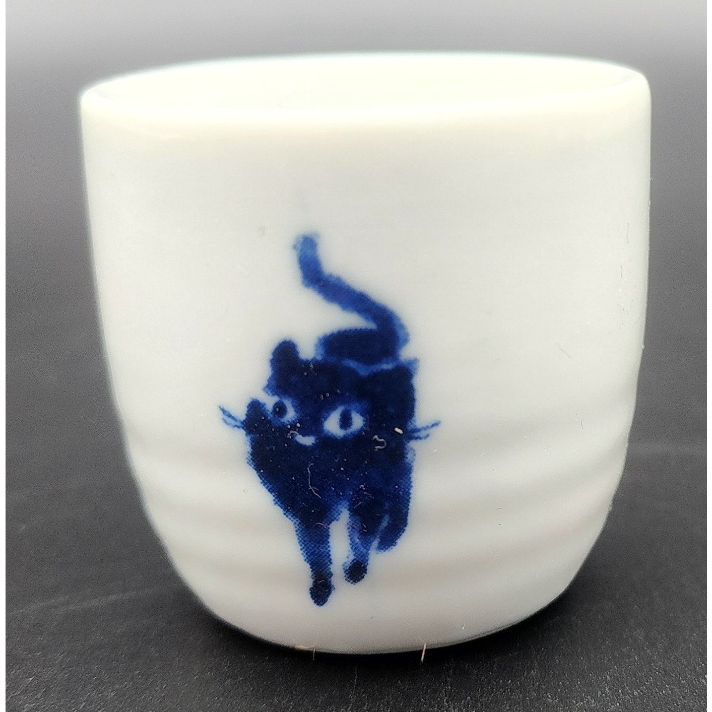 Kotobuki Japanese Midnight Blue Cat Sake Set w/ Box – 5pc Ceramic Like New VTG