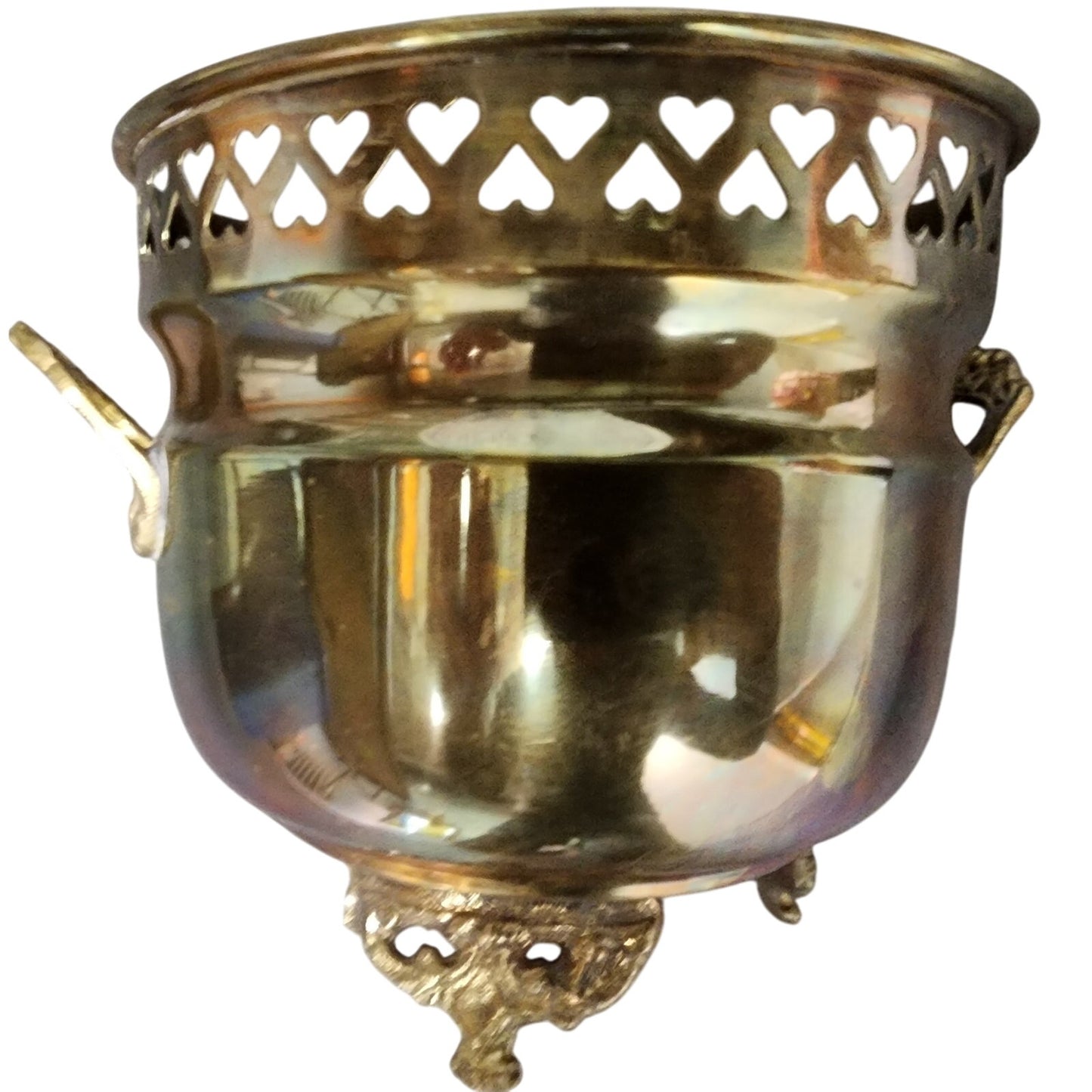 Vintage Tole Painted Silent Butler Roses + Brass Kobenhavn Trays & Flower Pot Lot