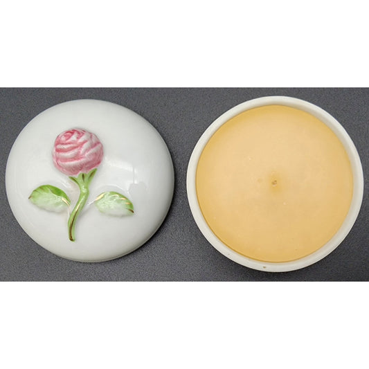 Orient Express Japan Elizabeth Arden Porcelain Rose Candle w/ Lid Vintage