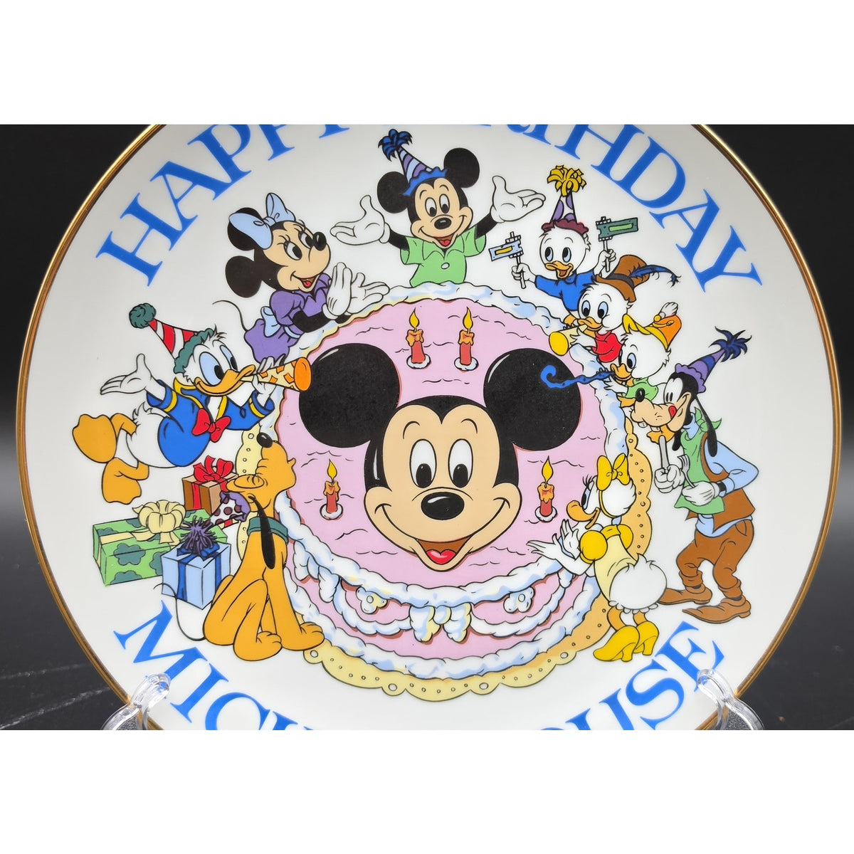 Vintage Mickey Mouse 50th Birthday Commemorative Plate 1978 Gold Rim Disney 9.25"
