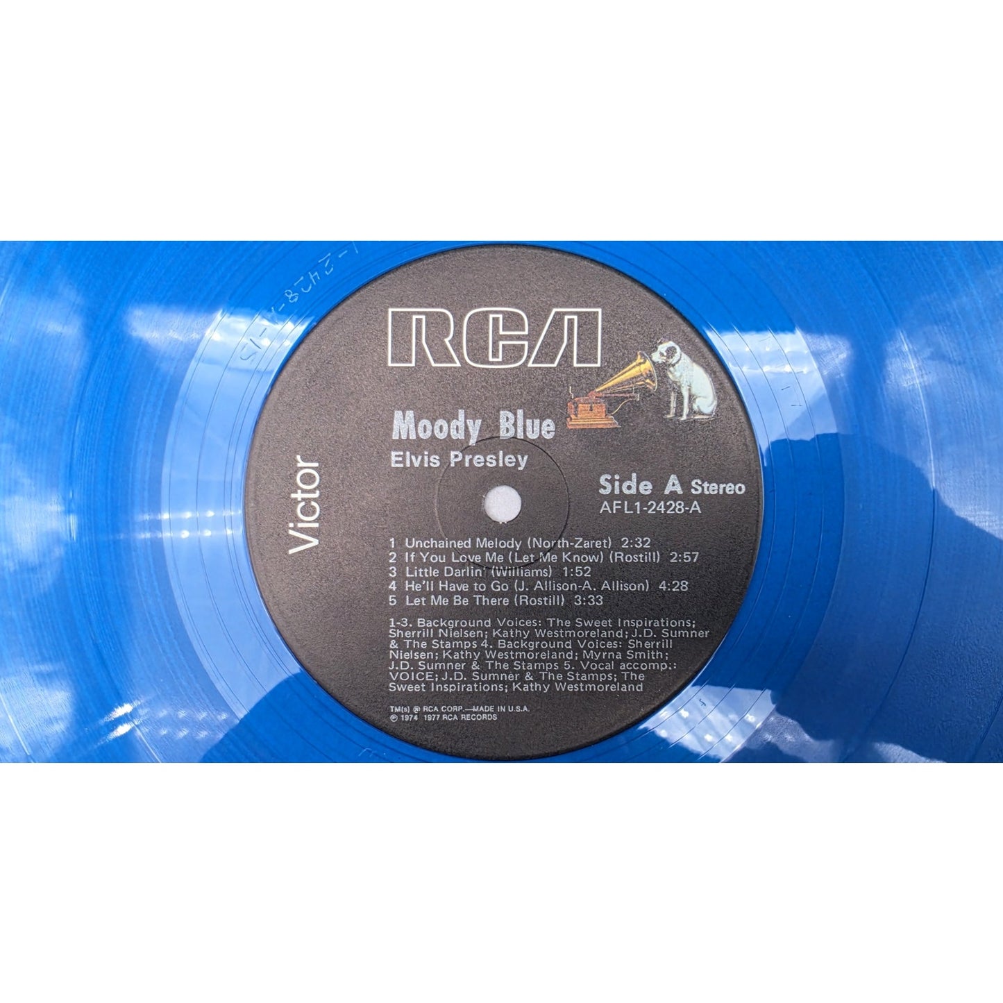 Elvis Presley “Moody Blue” 1977 RCA LP – Blue Vinyl NM, Jacket & Sleeve Good
