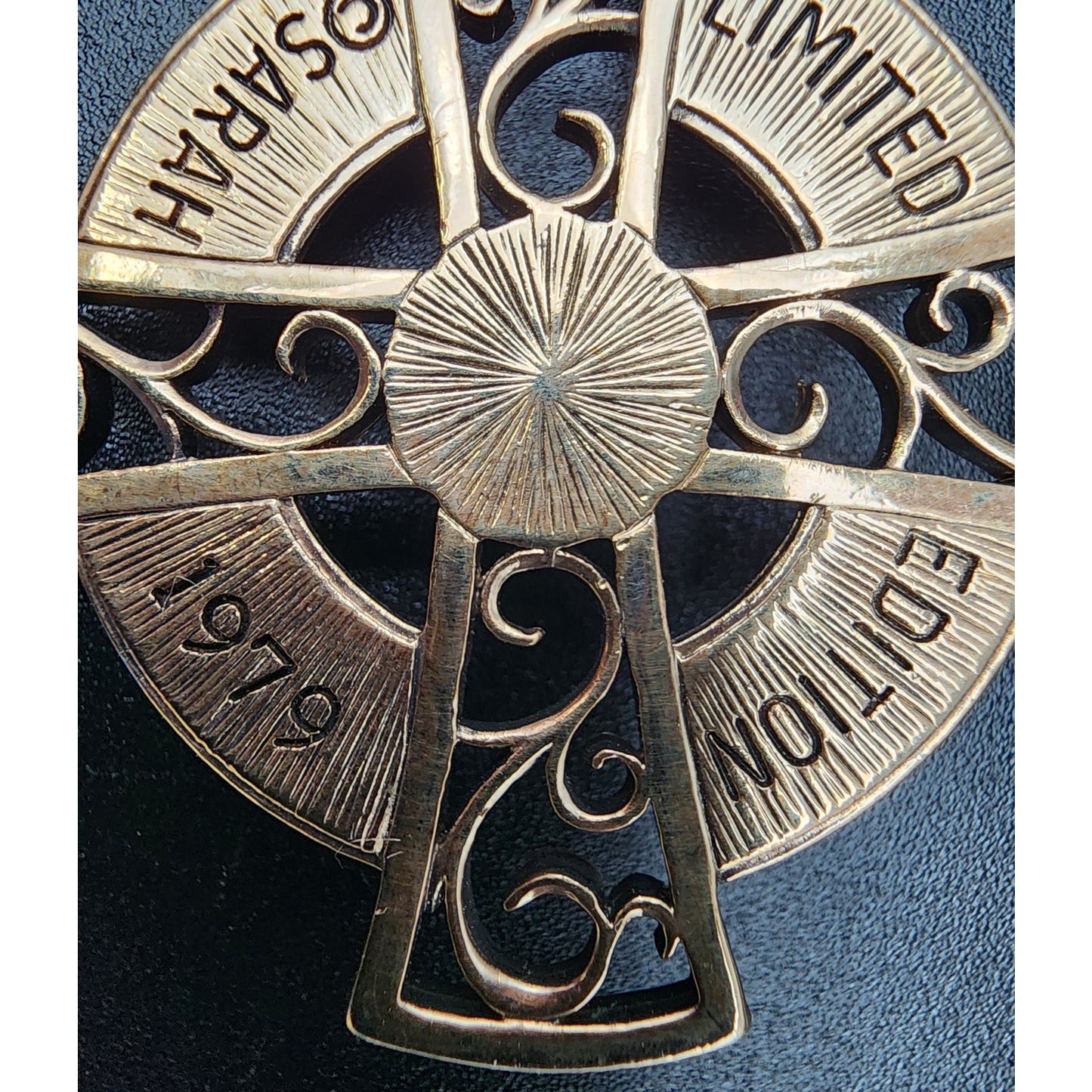 1979 Sarah Coventry Celtic Cross Necklace w/ Amber Gemstone – Limited Edition