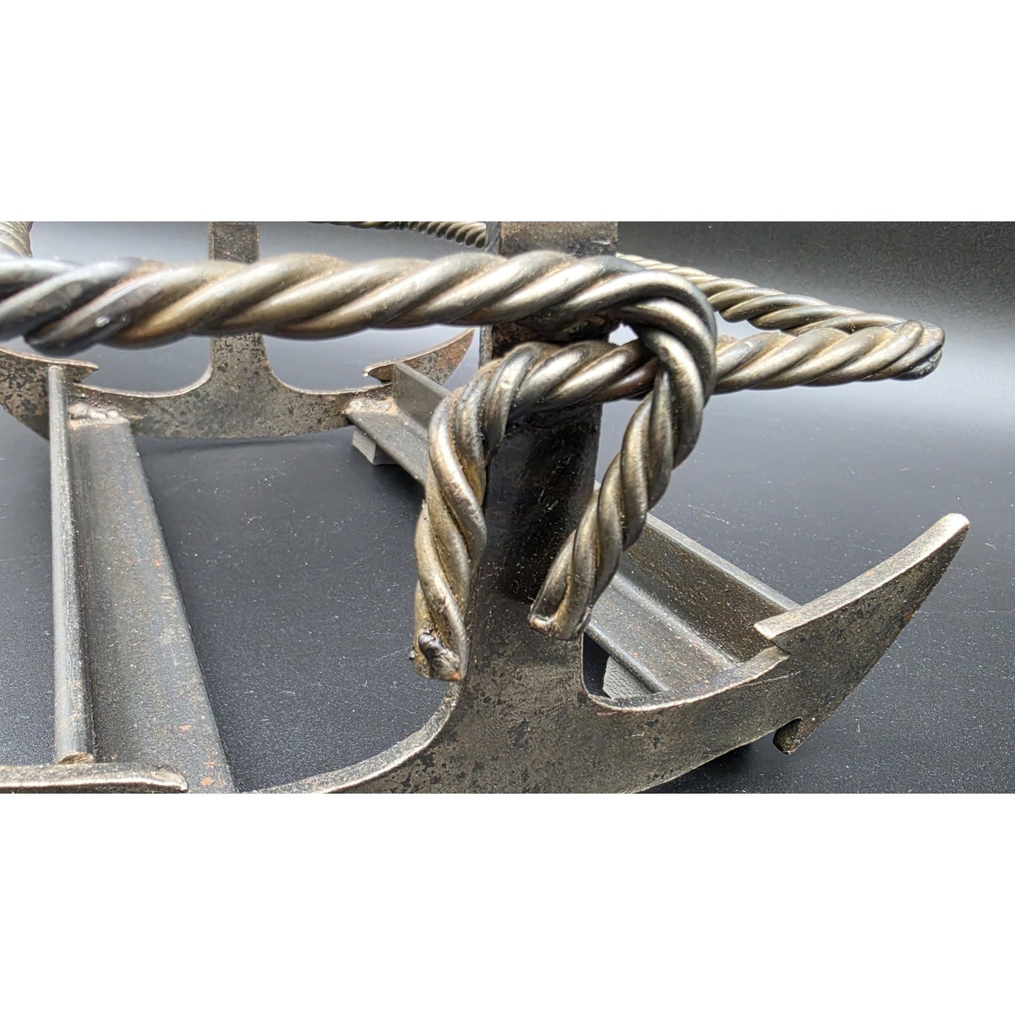 Vintage Heavy Metal Nautical Anchor Holder Rack – 11.25" x 8.25" x 7"