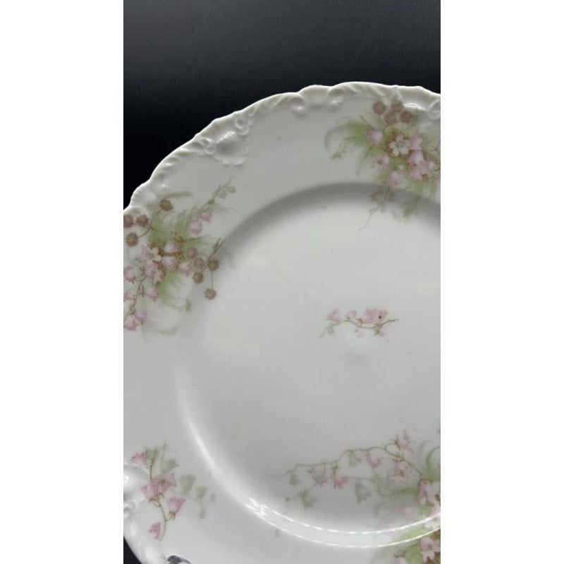 3 Antique T. Haviland Limoges France Scalloped Salad Plates Higgins & Seiter NY