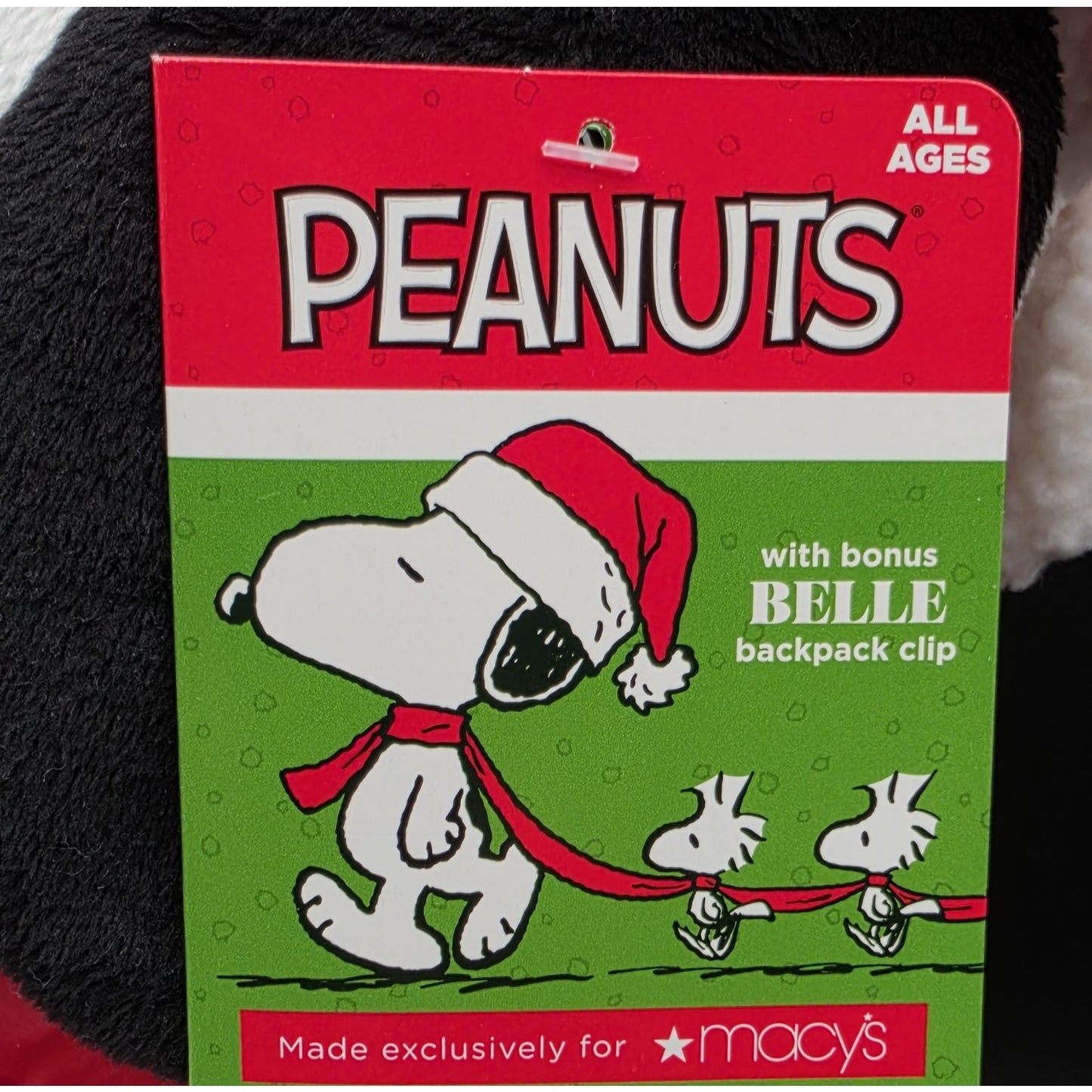 2015 Macy’s Holiday Snoopy Plush + Belle Clip • Peanuts Collectible Set