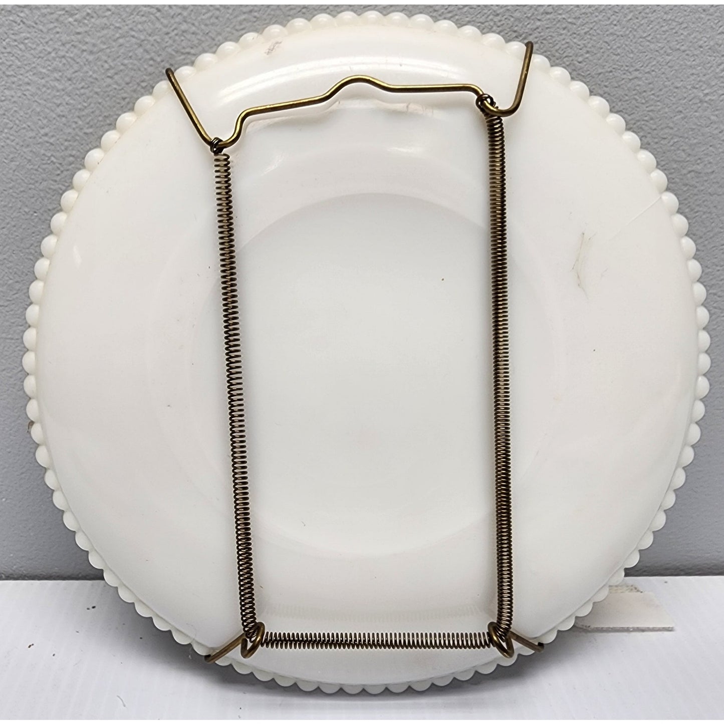 VTG Westmoreland Milk Glass Beaded Edge Fruit Plates 5 Set, Hand Painted, 7.5"