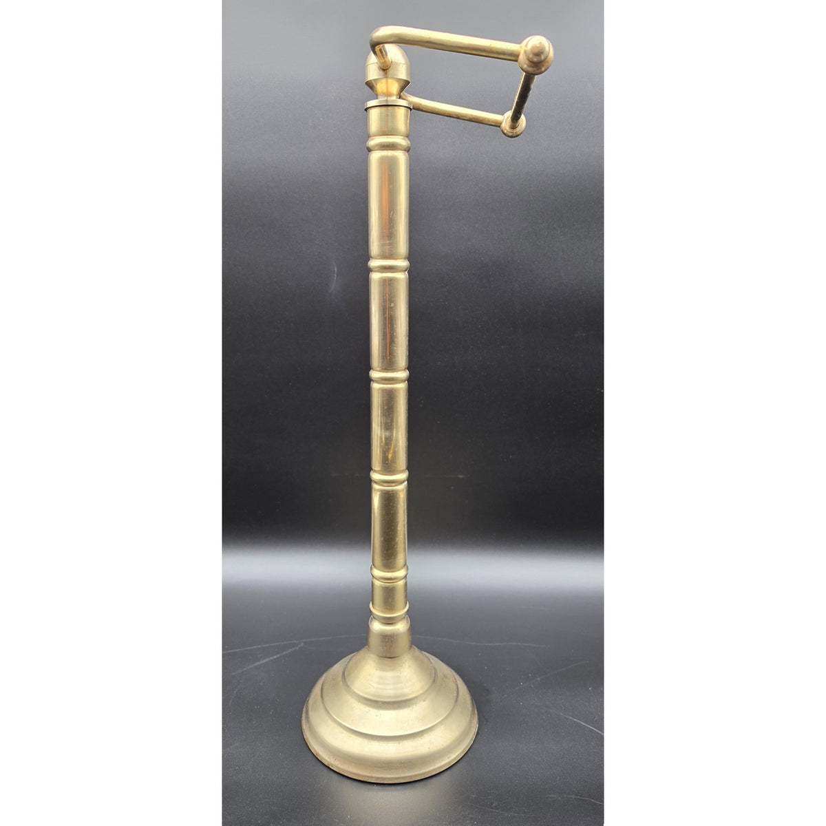 Vintage Brass Toilet Paper Holder Stand Free Standing Bathroom Roll Caddy 22"