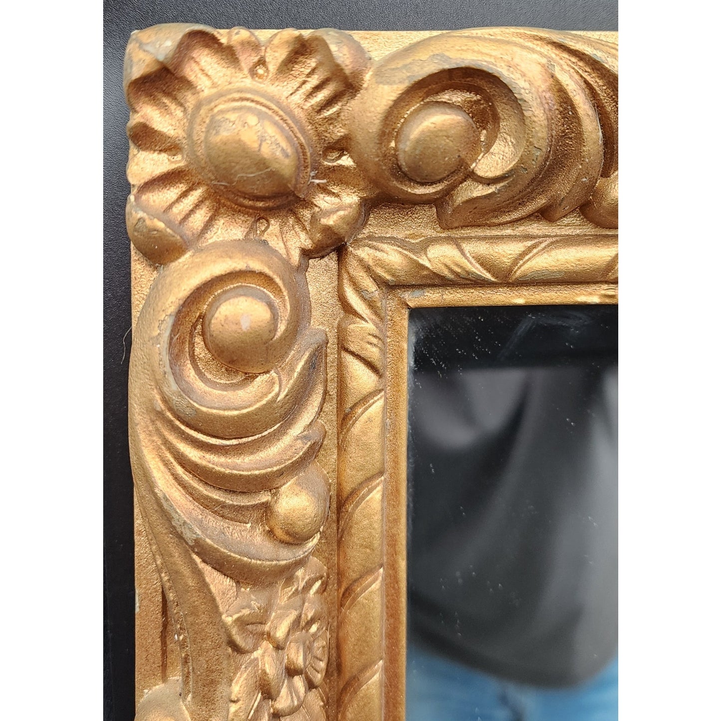 Bassett Ornate Gold Leaf Wall Mirror 35.75x23.75 Vintage Style Frame