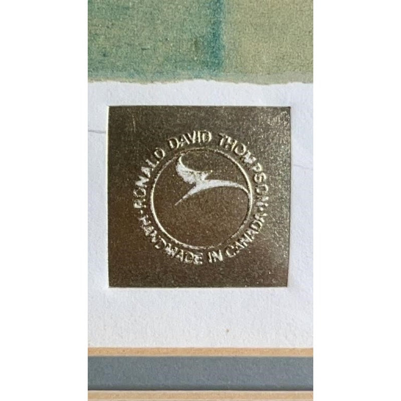 Ronald David Thompson Watercolor Still Life Flowers & Oranges Ornate Gold Frame