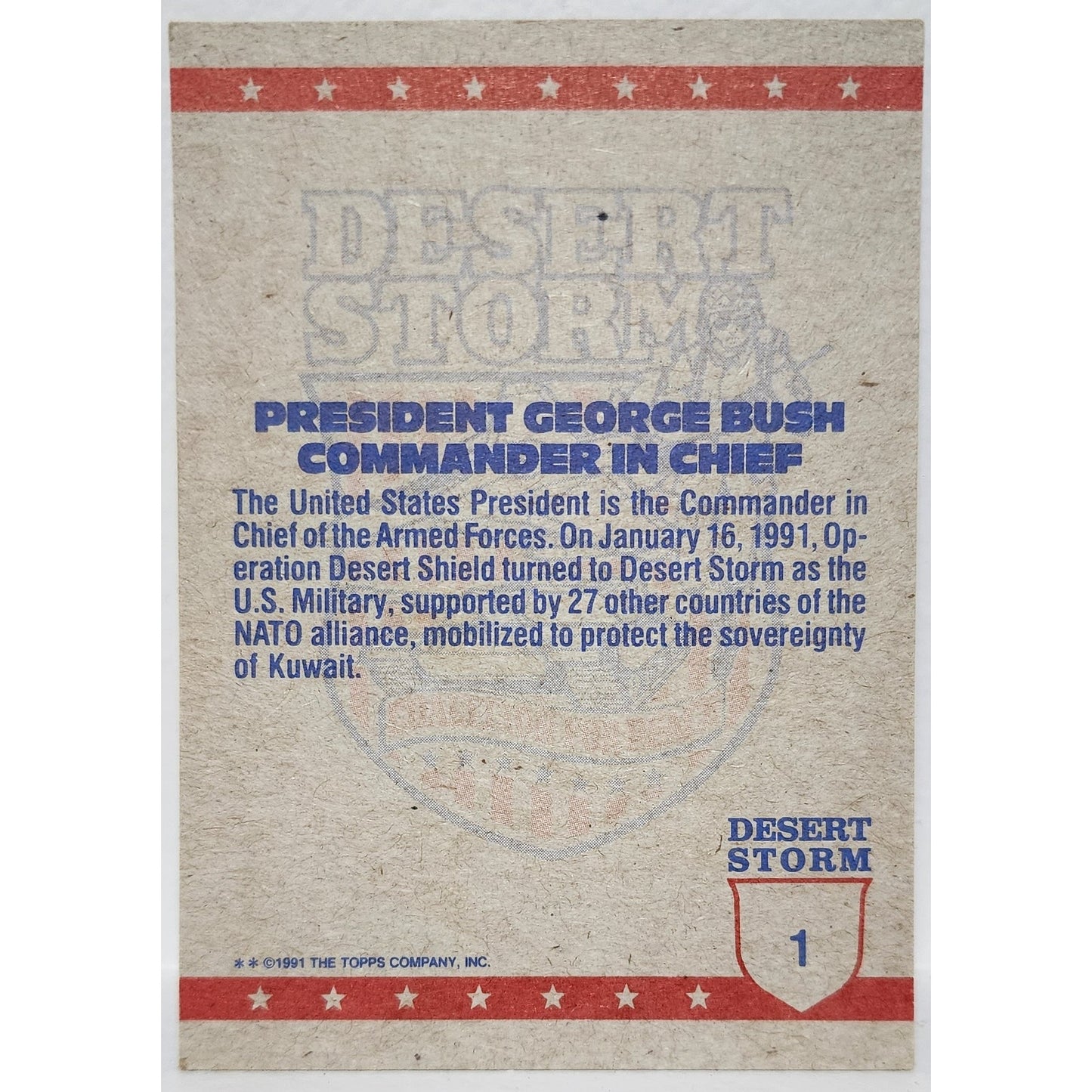 1991 Topps Desert Storm 66 Card Set w/ Box – Bush, Powell, Jets, Missiles, Rare