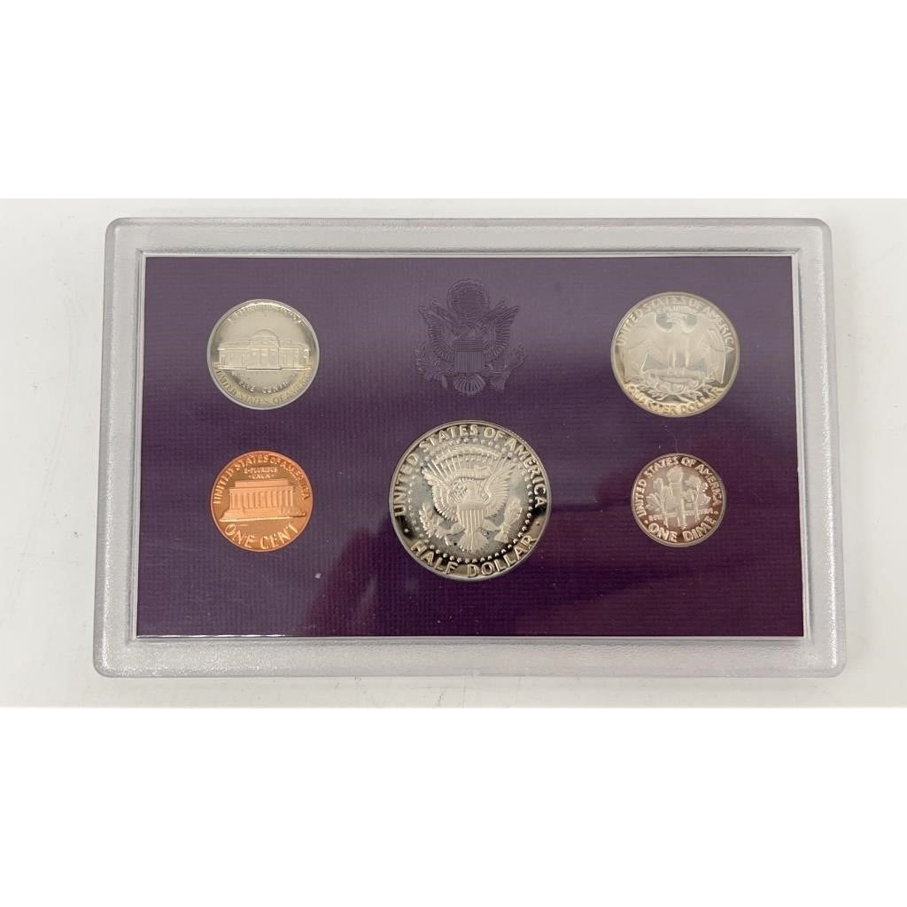 1984 S US Mint Proof Set 5 Coins Original Box & COA Kennedy Half Dollar