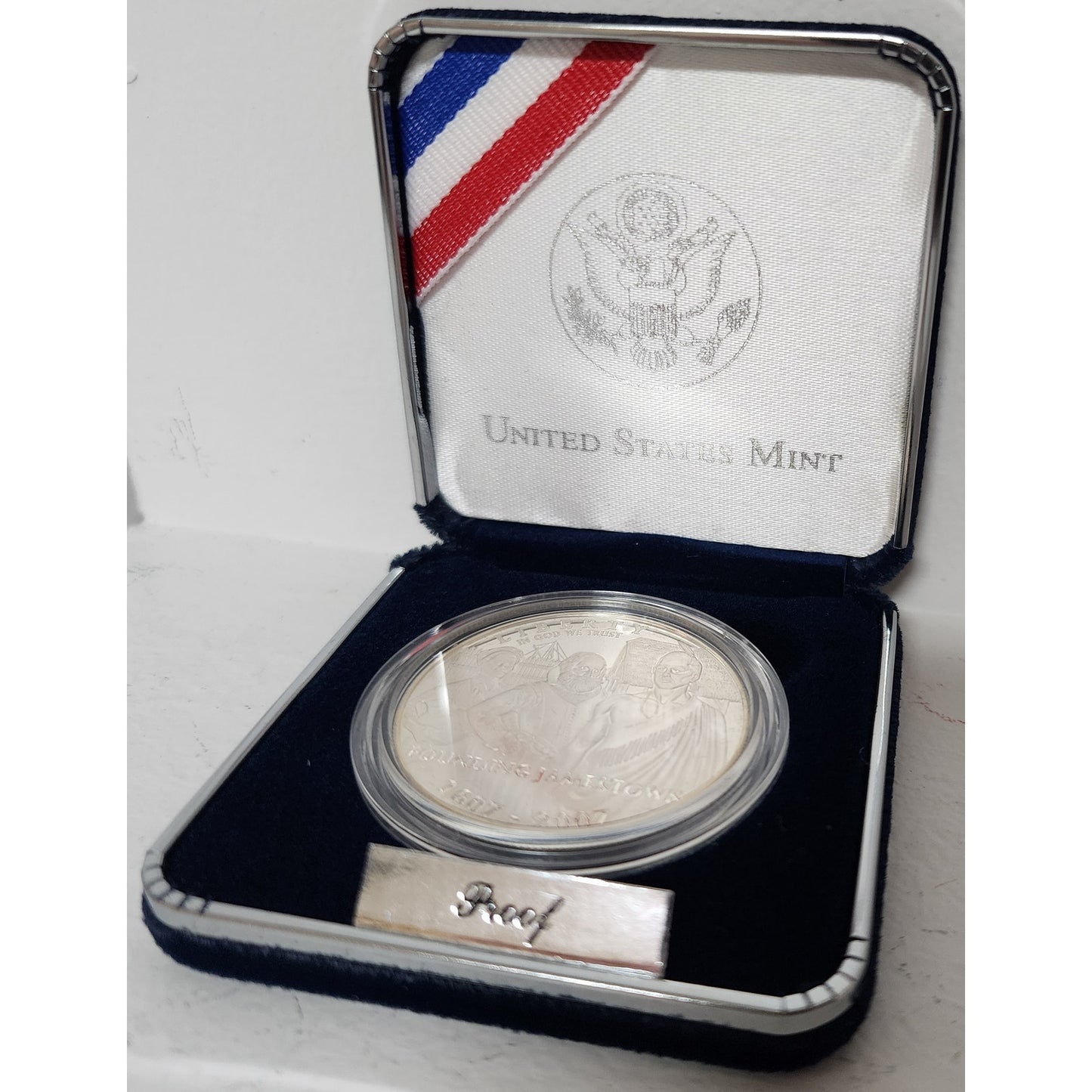 Jamestown 400th Silver Proof Dollar + Framed FDC LE 1618/3000 Postmark Gallery