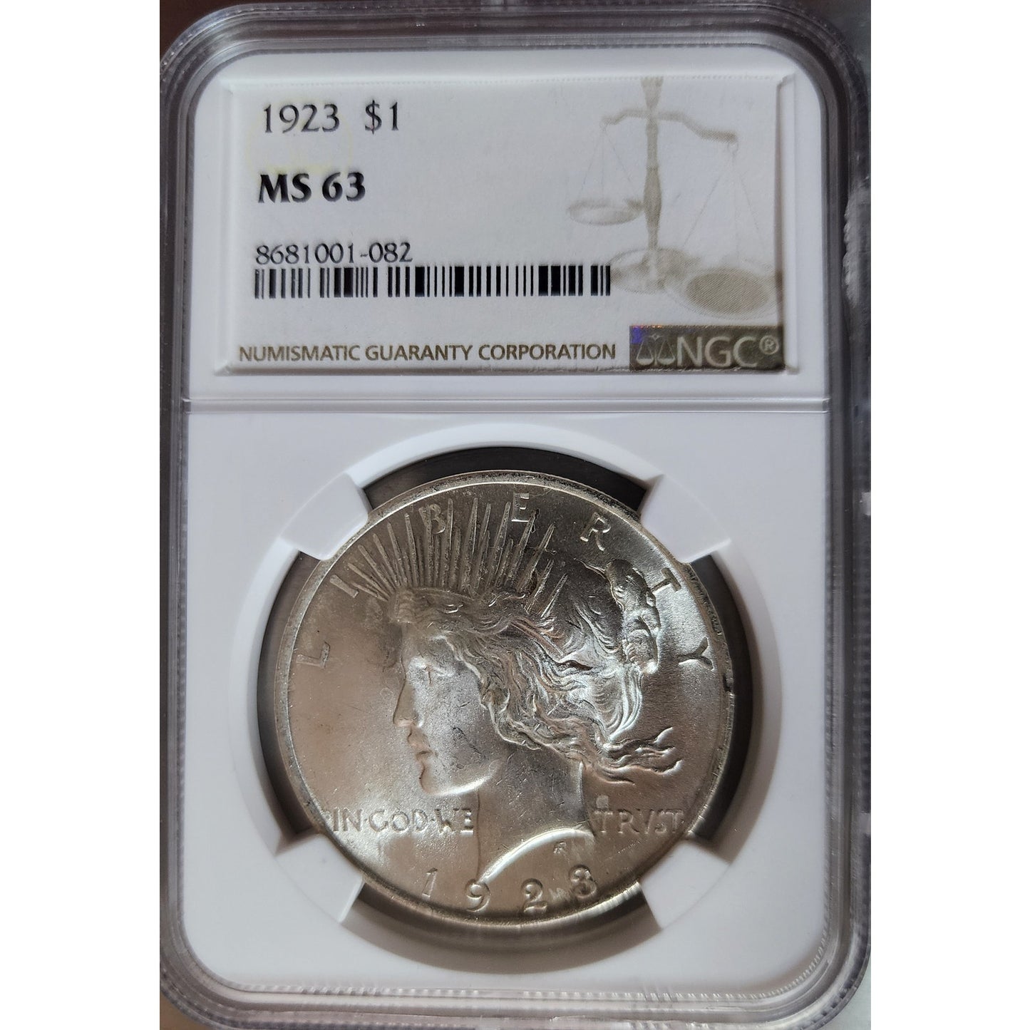 1898‑O Morgan & 1923 Peace $1 NGC MS63 Silver Set w/ Gift Display Box
