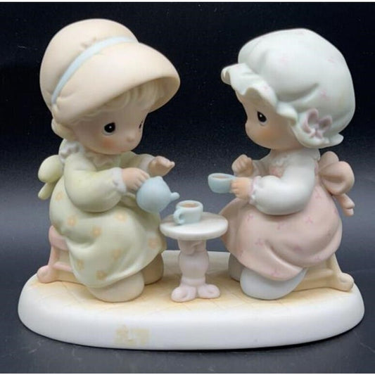 VTG Enesco Precious Moments Figurine 1988 “Friendship Hits The Spot” Tea Party