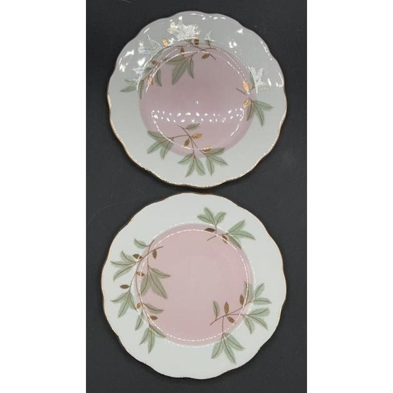 Royal Albert Braemar Bone China 6.25" Dessert Plates Set of 6 Pink Gold Fluted