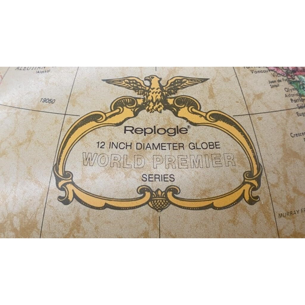 Replogle World Premiere 12" Illuminated Globe Vintage Wood Base LED Tested