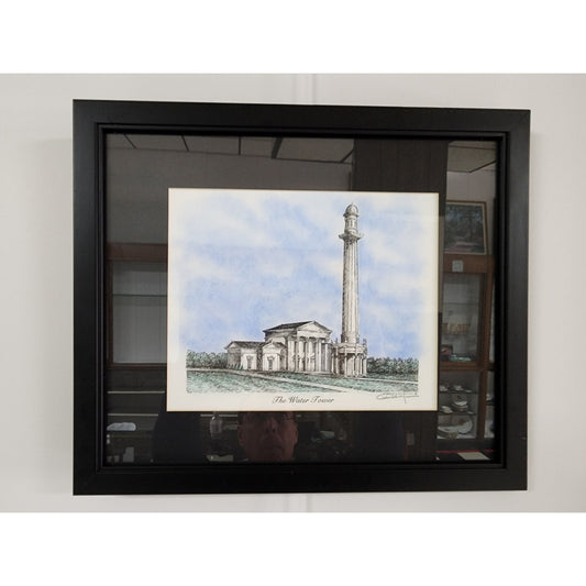 Signed Lithograph “The Water Tower” Wadia Newman Louisville Landmark Framed Art
