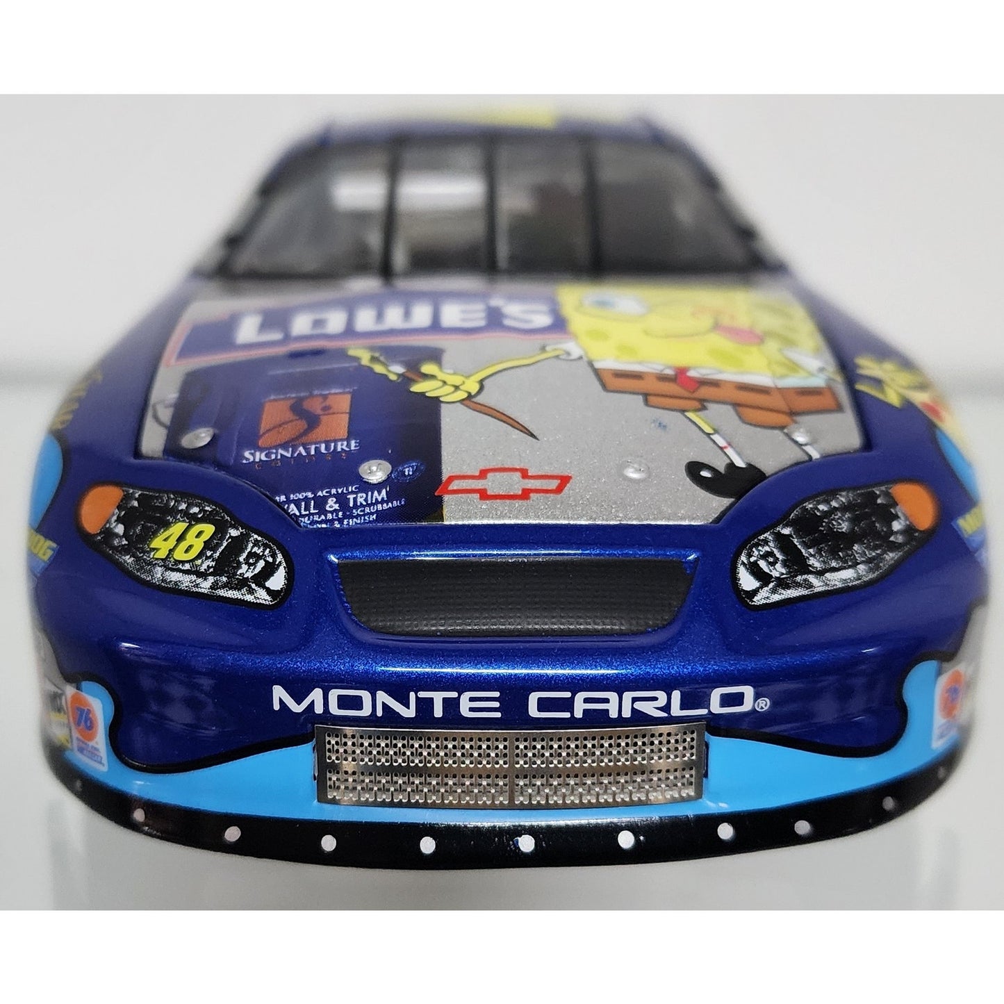 2003 Jimmie Johnson #48 Lowe’s SpongeBob Platinum 1:24 Diecast Monte Carlo Bank w/ Gold Key LE
