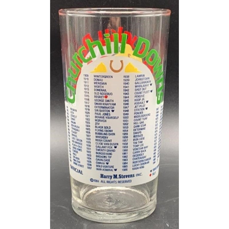 VTG Official 1984 Kentucky Derby Glasses Set of 6 Churchill Downs Souveni