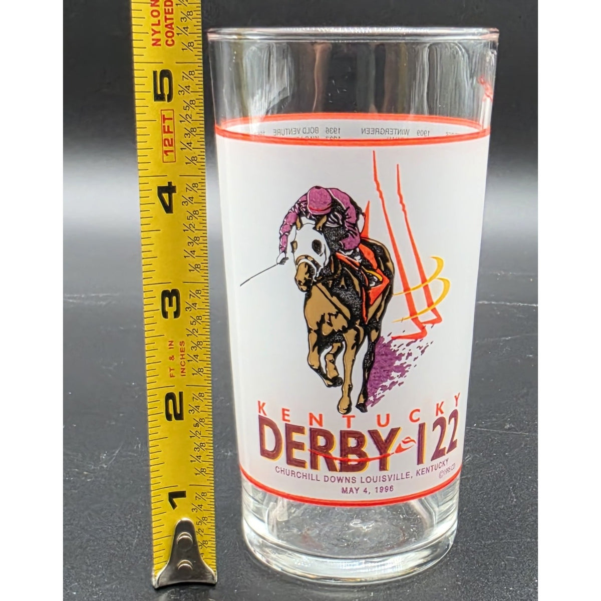 Vintage 1996 Kentucky Derby 122nd Glasses / Tumblers Set of 8 Churchill Downs