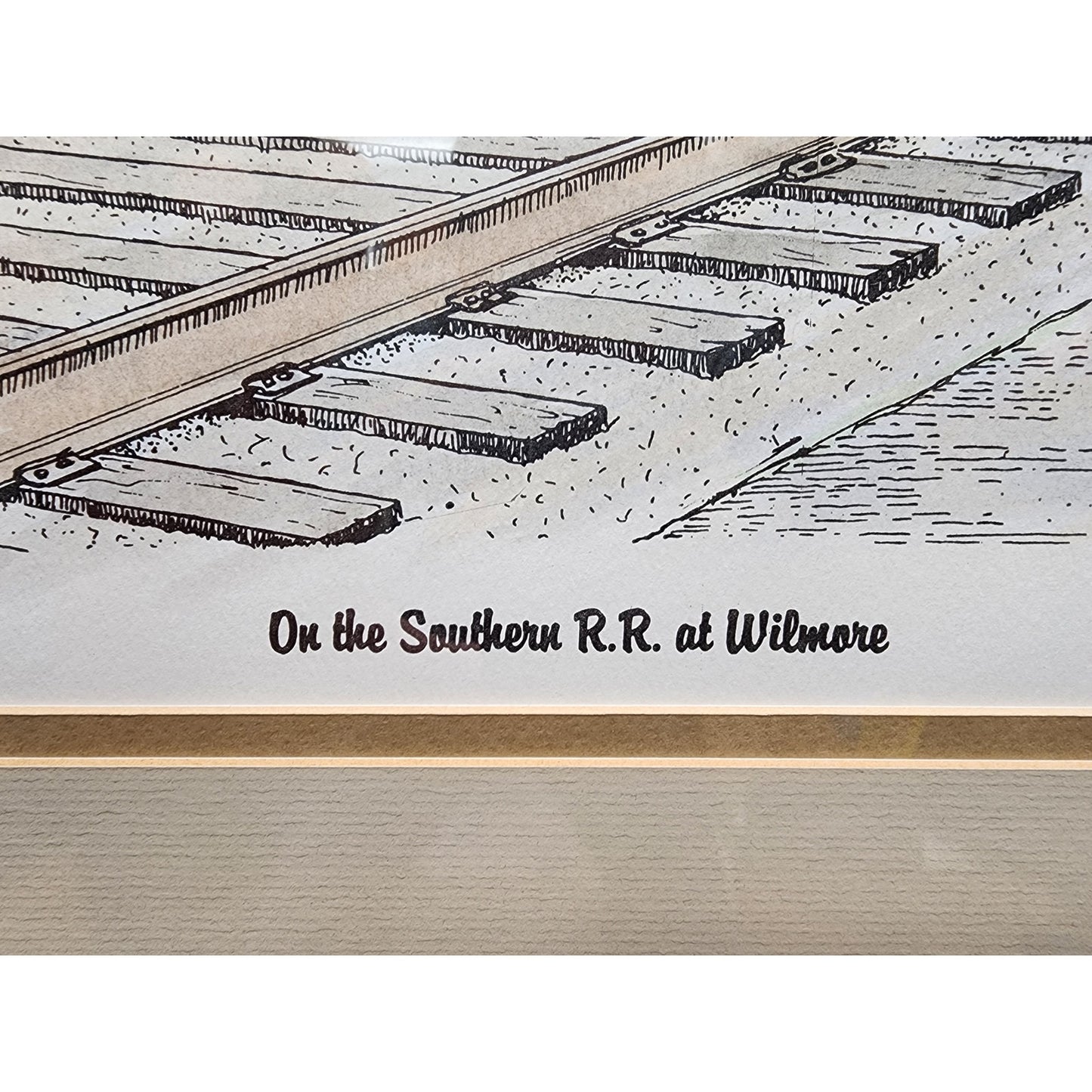 Howard Fain Signed Lithograph "On the Southern R.R. at Wilmore" Glass Framed VTG