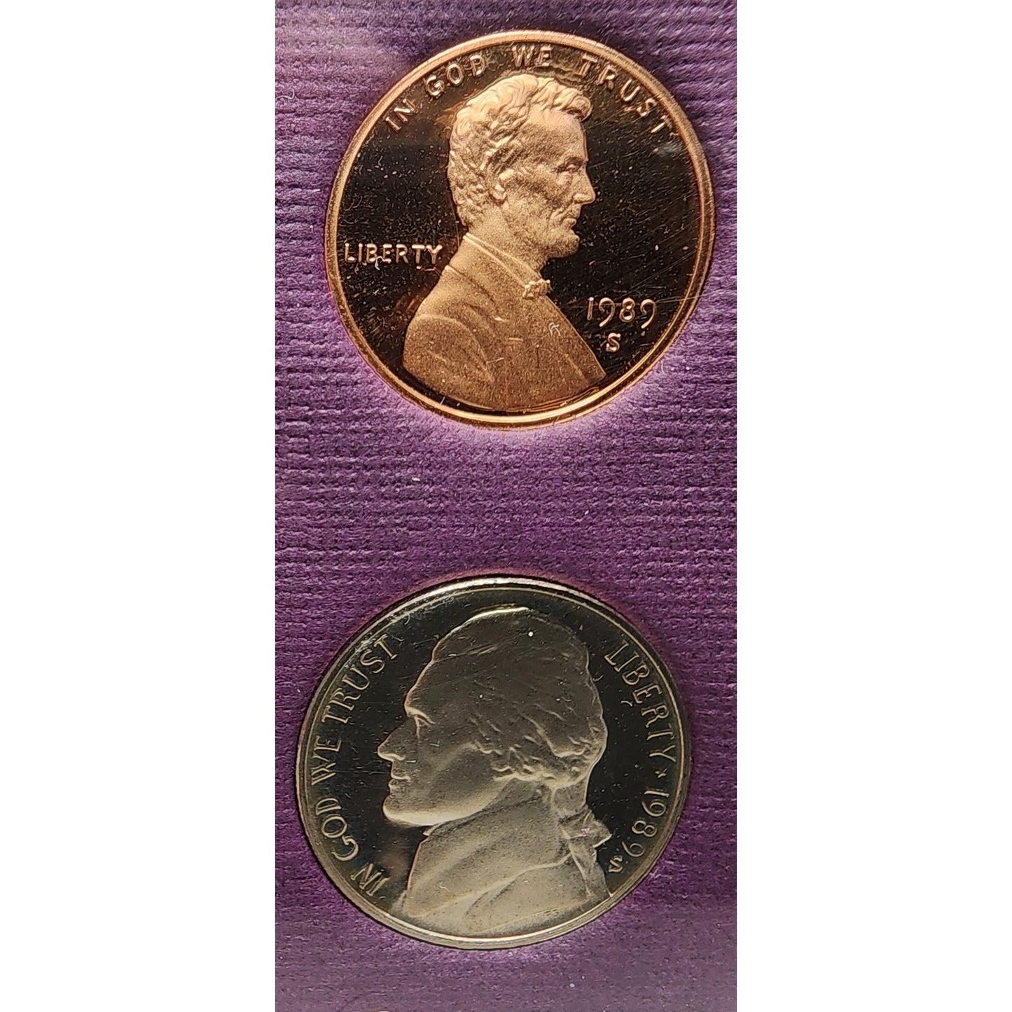 1989 U.S. Proof Set + 1863 LA 100 Confederate Note Repro + 1942-S Silver Nickel