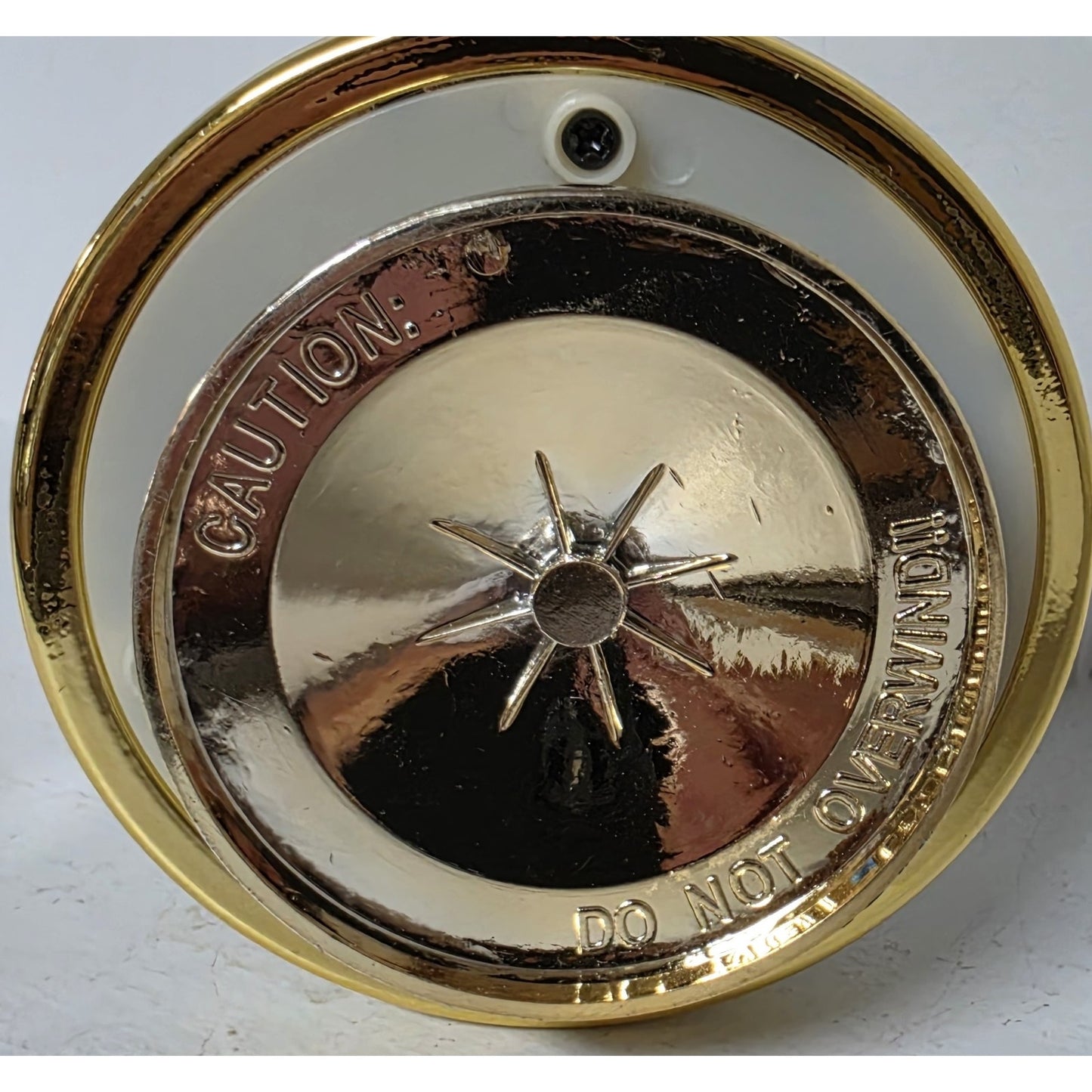Vintage Mirrored Hummingbird Glass Art Music Box Rotating Gold Trim Plays
