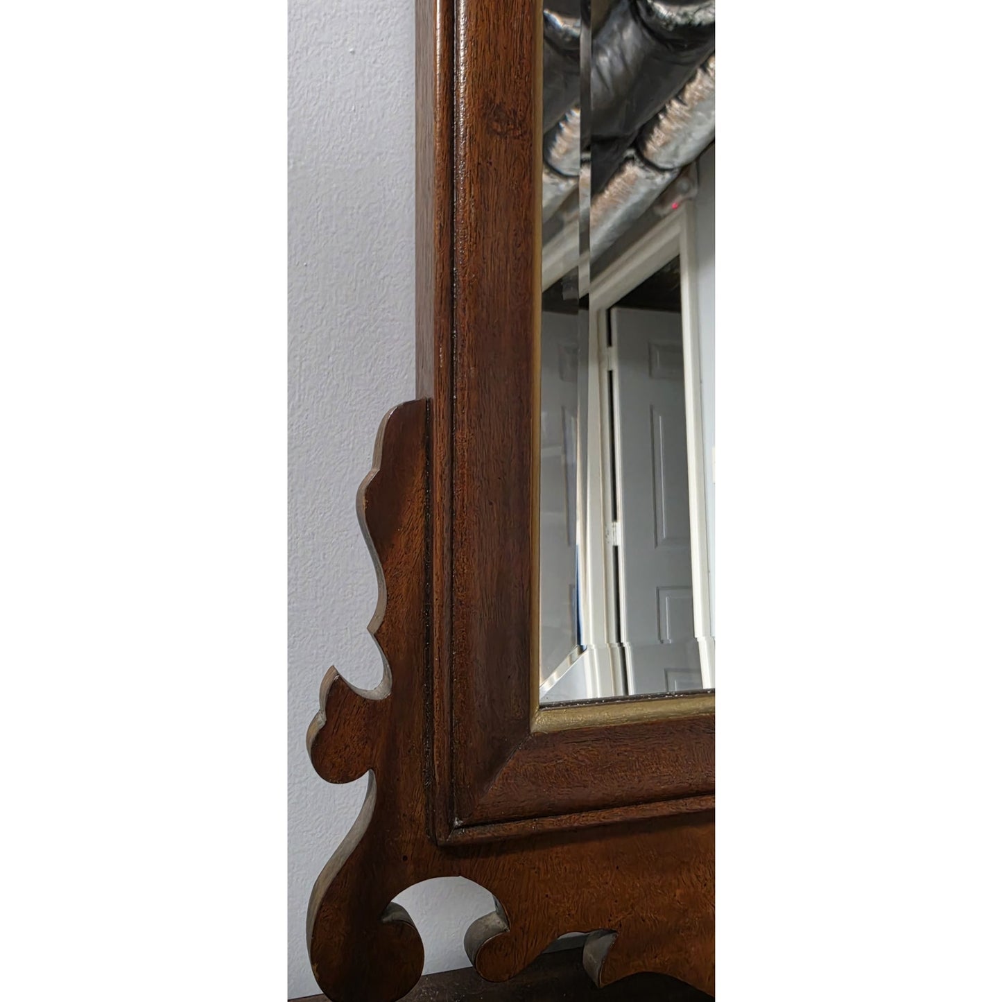 Vintage Councill Craftsmen Ornate Beveled Mirror 42x21 Mahogany Beauty