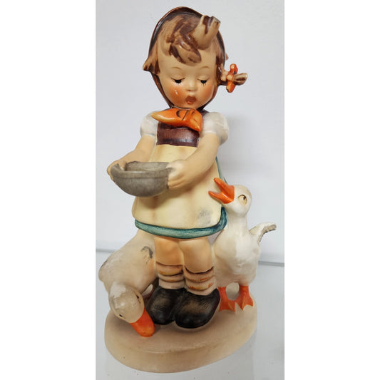 Hummel Goebel Figurine “Be Patient” TMK-2 Full Bee Girl with Ducks 1950s 6.5"