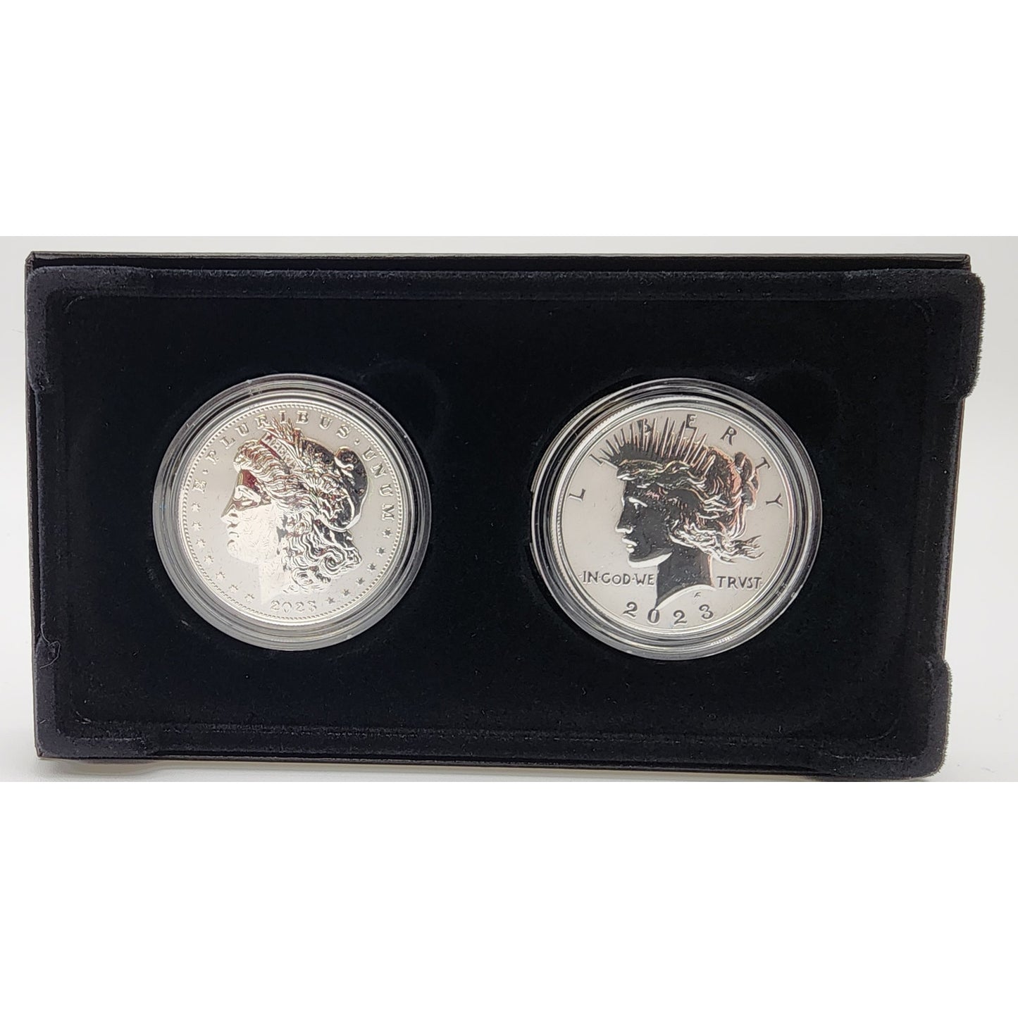 2023 Reverse Proof Morgan & Peace Silver Dollar 2-Coin Set US Mint Boxing + CoA