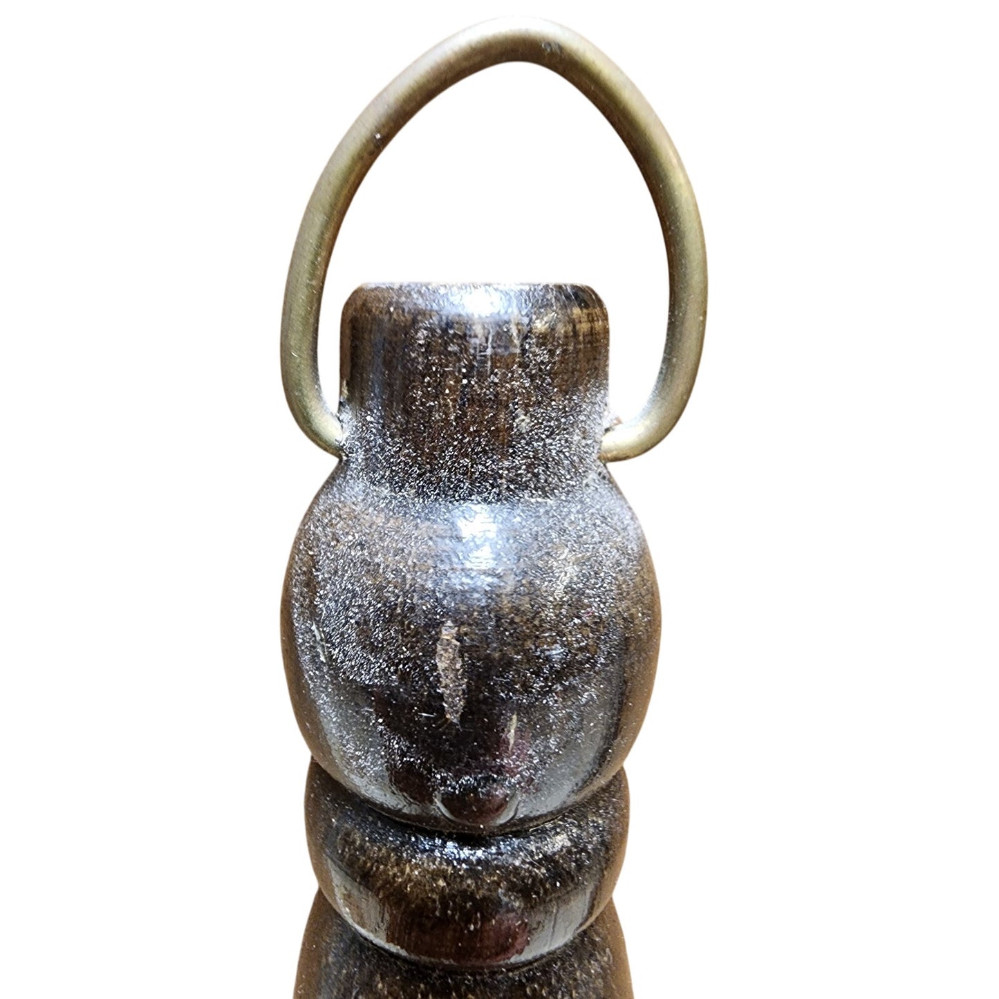 Vtg Pair British Brass Bed Warmers w/ Wooden Handles Pub Bar Scene - England