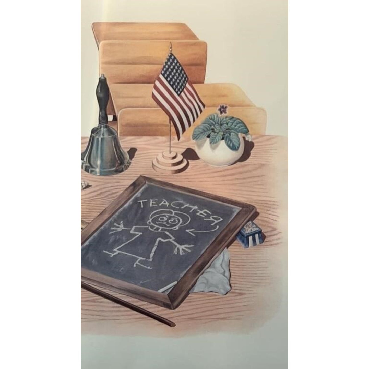 Vintage Charles Spaulding 'Teacher’s Break' Framed Print