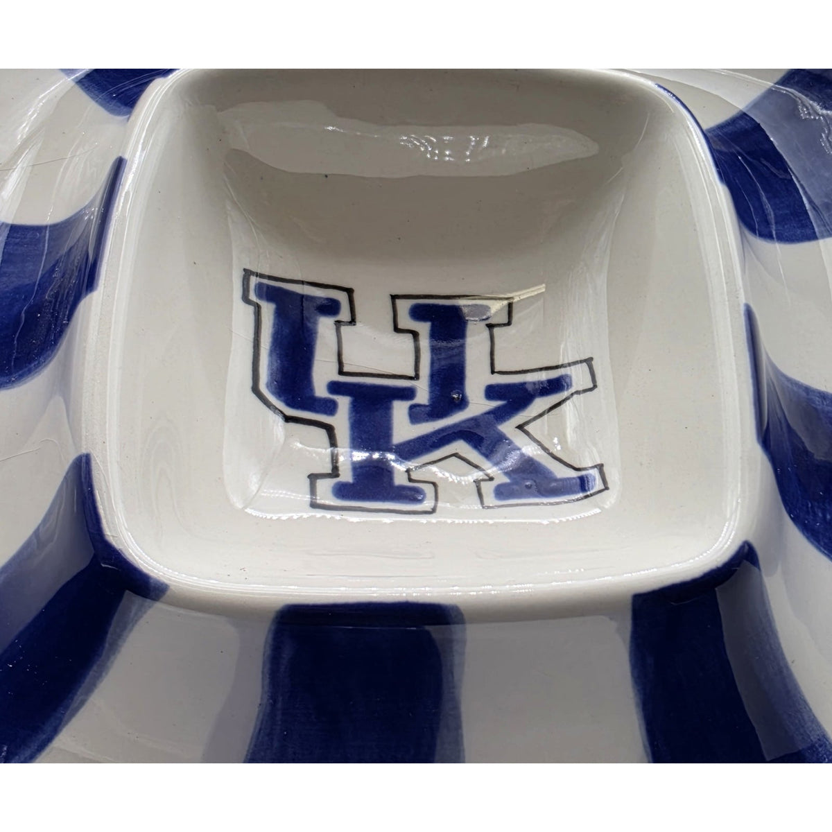Vintage University of Kentucky Wildcats Chip Dip Platter Square Bowl Cabells Too