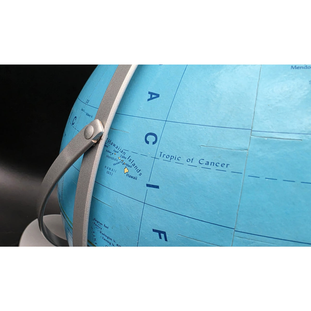 Vintage Concept 16" Blue Ocean World Globe Rotating Stand Modern Educational