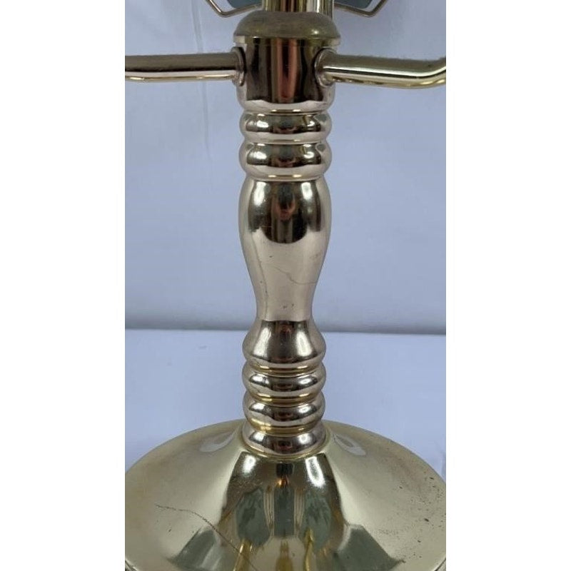 Vintage Brass Touch Table Lamp Etched Floral Glass Shade 3-Way Dimmable